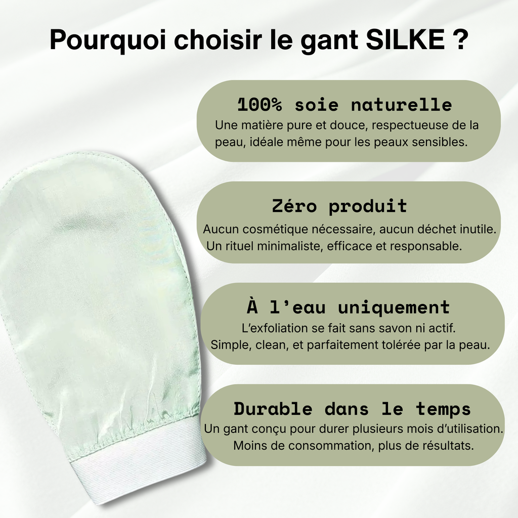 Gant exfoliant en soie